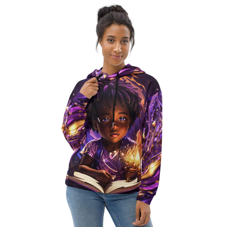 Child Reading A Book Unisex Hoodie-Wear What Inspires You