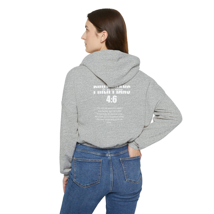 Do Not be Anxious Women's Cinched Bottom Hoodie-Hoodie-Wear What Inspires You