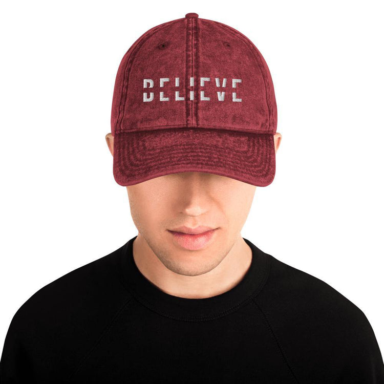 BELIEVE Vintage Cotton Dad Hat - Wear What Inspires You