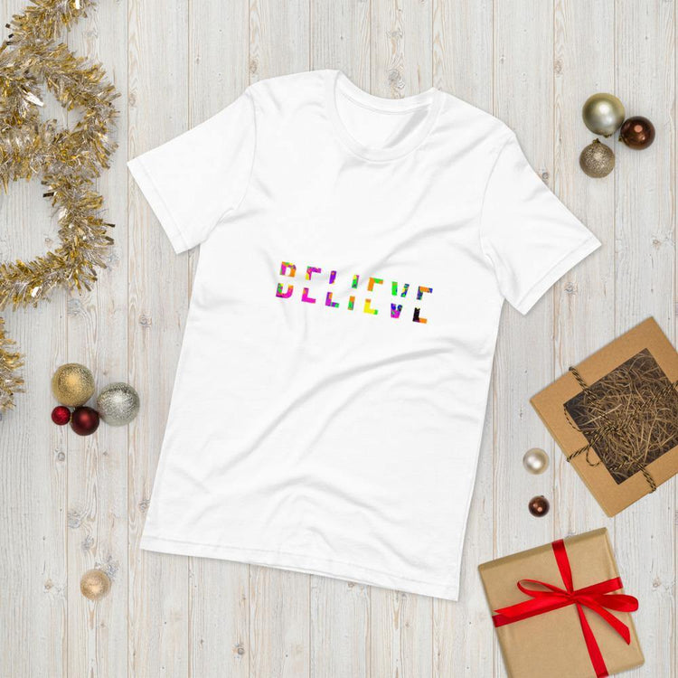 Colorful BELIEVE Short-Sleeve Unisex T-Shirt - Wear What Inspires You