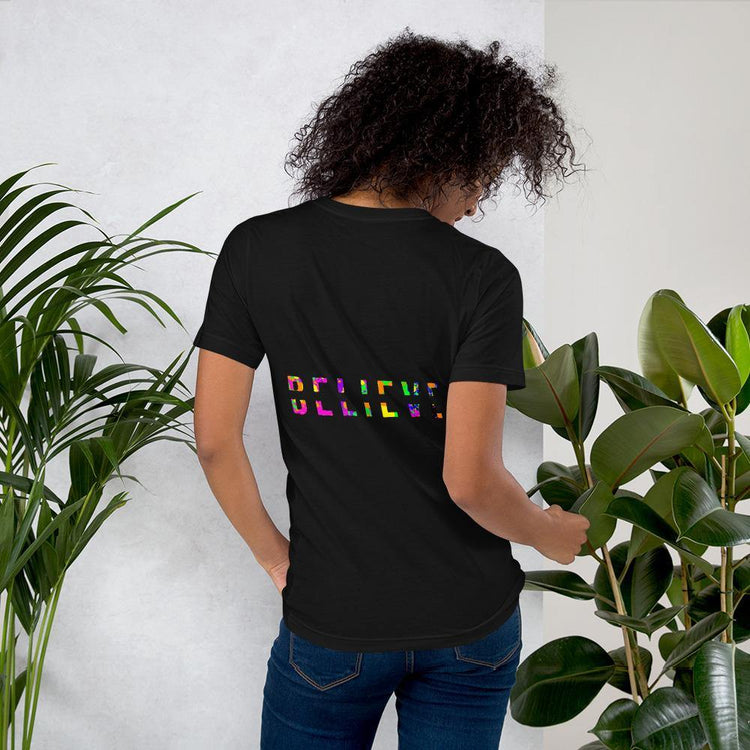 Colorful BELIEVE Short-Sleeve Unisex T-Shirt - Wear What Inspires You