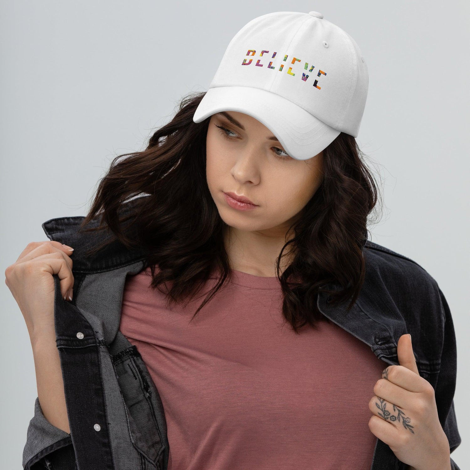 BELIEVE COLORFUL Inspiring Dad Hat-Wear What Inspires You