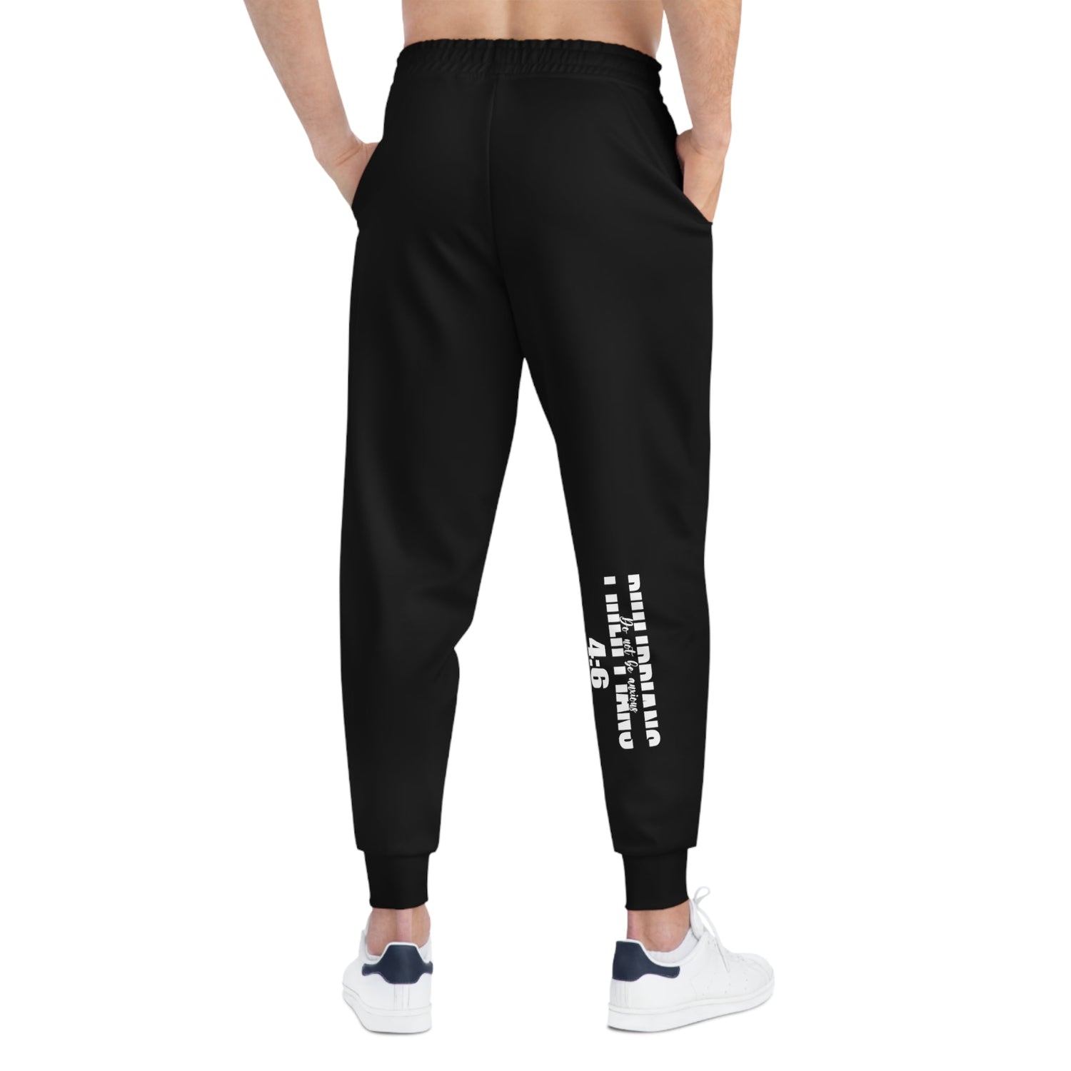 Do Not be Anxious Black Unisex Athletic Joggers-All Over Prints-Wear What Inspires You