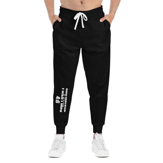 Do Not be Anxious Black Unisex Athletic Joggers-All Over Prints-Wear What Inspires You