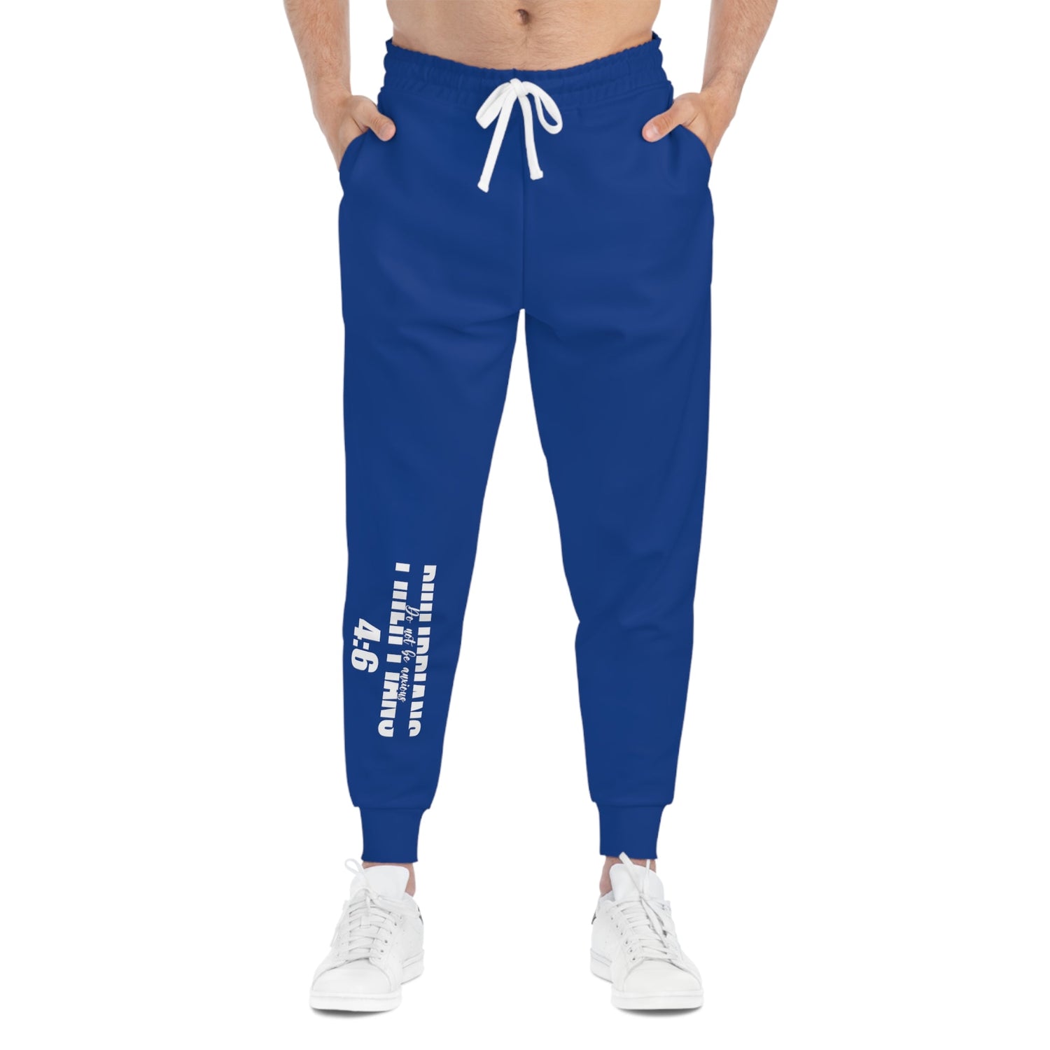 Do Not be Anxious Blue Unisex Athletic Joggers-All Over Prints-Wear What Inspires You