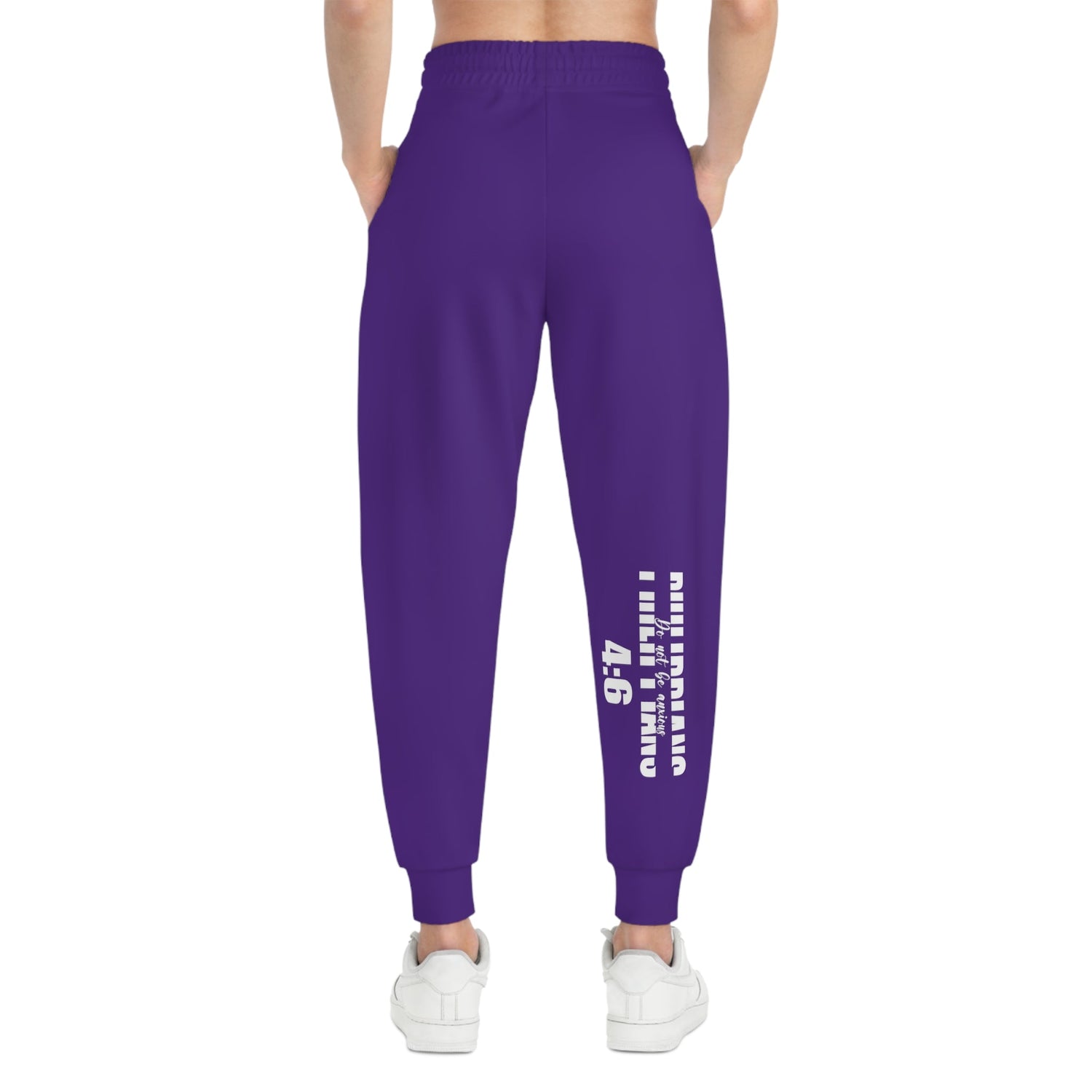 Do Not be Anxious Purple Unisex Athletic Joggers-All Over Prints-Wear What Inspires You