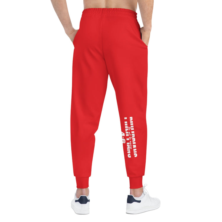 Do Not be Anxious Red Unisex Athletic Joggers-All Over Prints-Wear What Inspires You