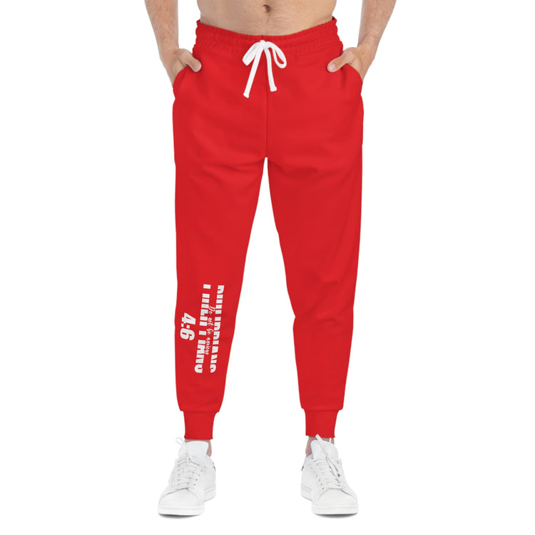 Do Not be Anxious Red Unisex Athletic Joggers-All Over Prints-Wear What Inspires You
