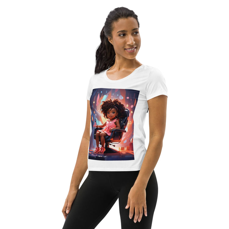Girl in the Beauty Salon All-Over Print Women's Athletic T-shirt-Wear What Inspires You
