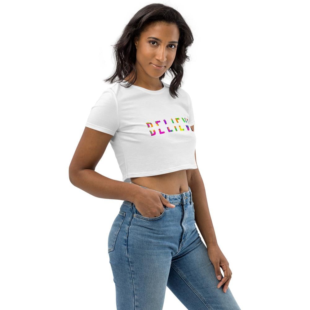 BELIEVE Colorful Organic Crop Top-Wear What Inspires You