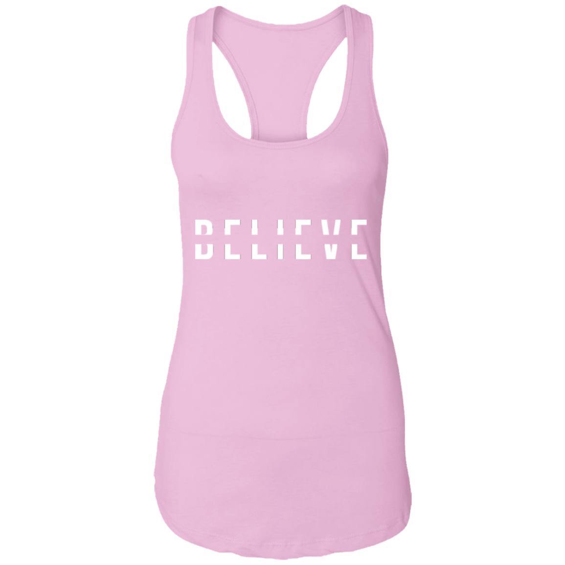 BELIEVE Ladies Racerback Tank - Wear What Inspires You
