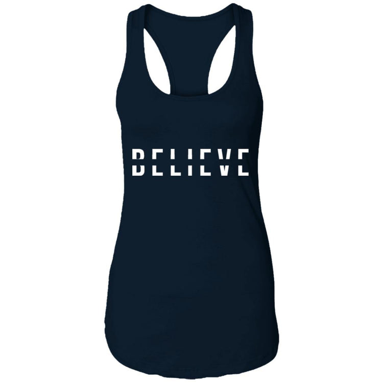 BELIEVE Ladies Racerback Tank - Wear What Inspires You