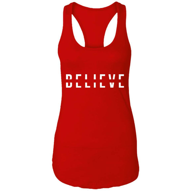 BELIEVE Ladies Racerback Tank - Wear What Inspires You
