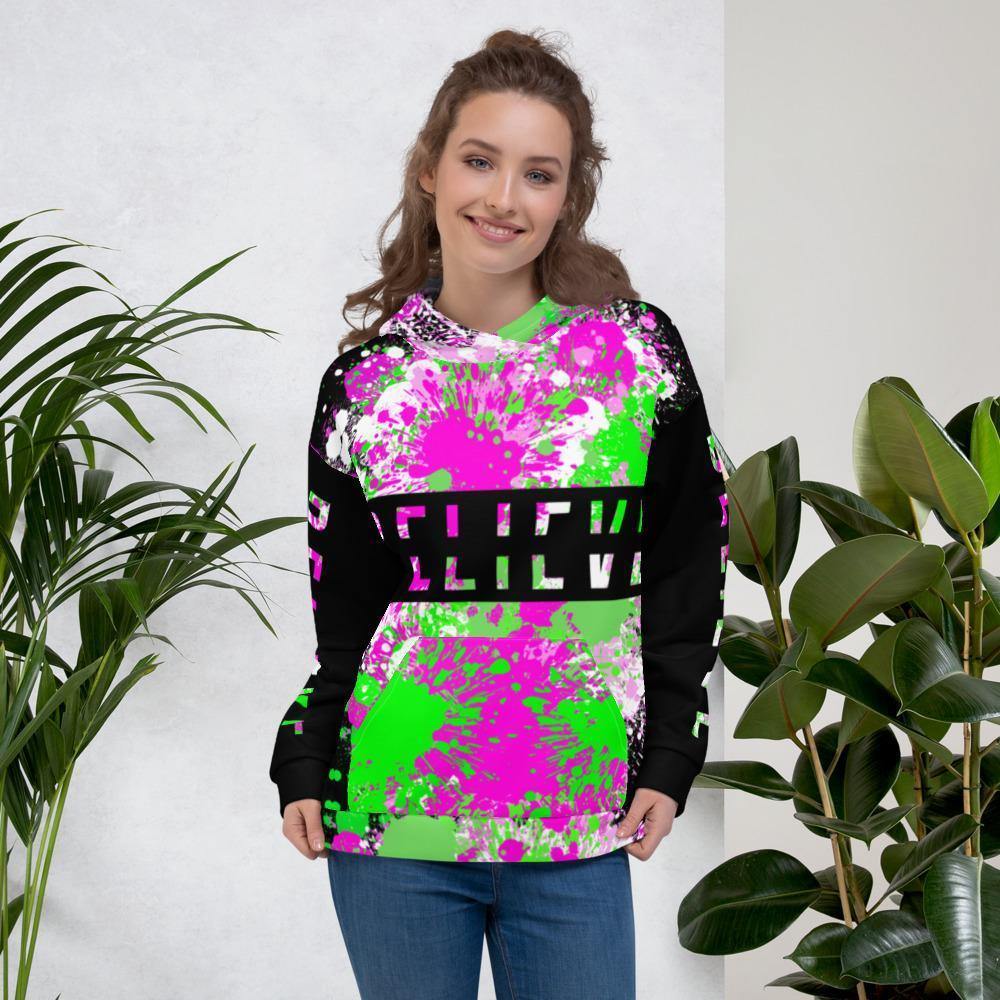 P.S. I Believe Too Unisex Pink & Green Hoodie-Wear What Inspires You